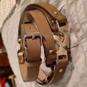 Ann Taylor Brown Wrap Around Leather Belt Size M
